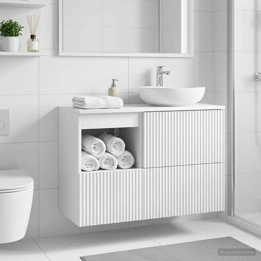 Bathroom Cabinet High Gloss White 30 x 35 x 50 cm