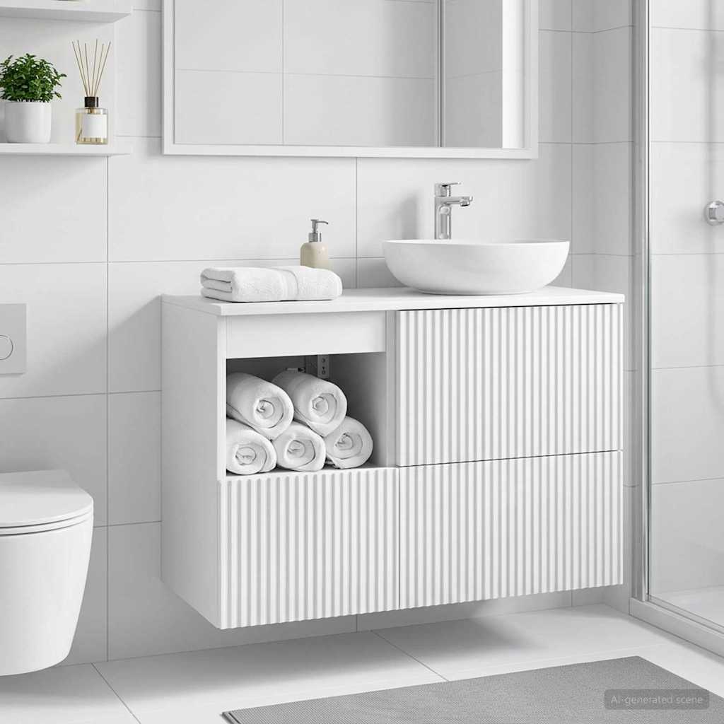 Bathroom Cabinet High Gloss White 30 x 35 x 50 cm