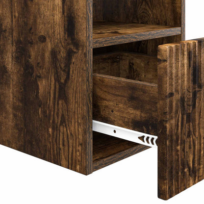 Bathroom Cabinet Smoked Oak 30 x 35 x 50 cm Engineered Wood