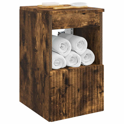 Bathroom Cabinet Smoked Oak 30 x 35 x 50 cm Engineered Wood