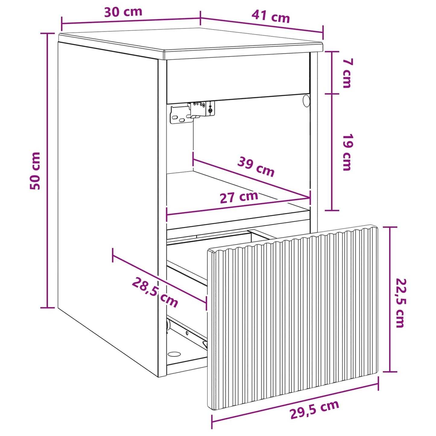 Bathroom Cabinet Smoked Oak 30 x 41 x 50 cm Engineered Wood