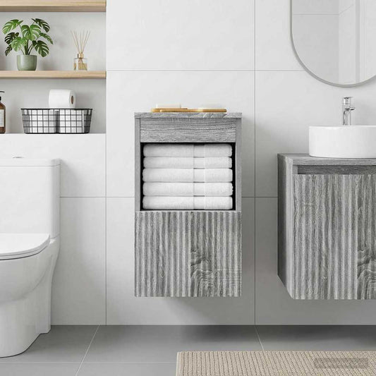 Bathroom Cabinet Grey Sonoma 30 x 41 x 50 cm Engineered Wood