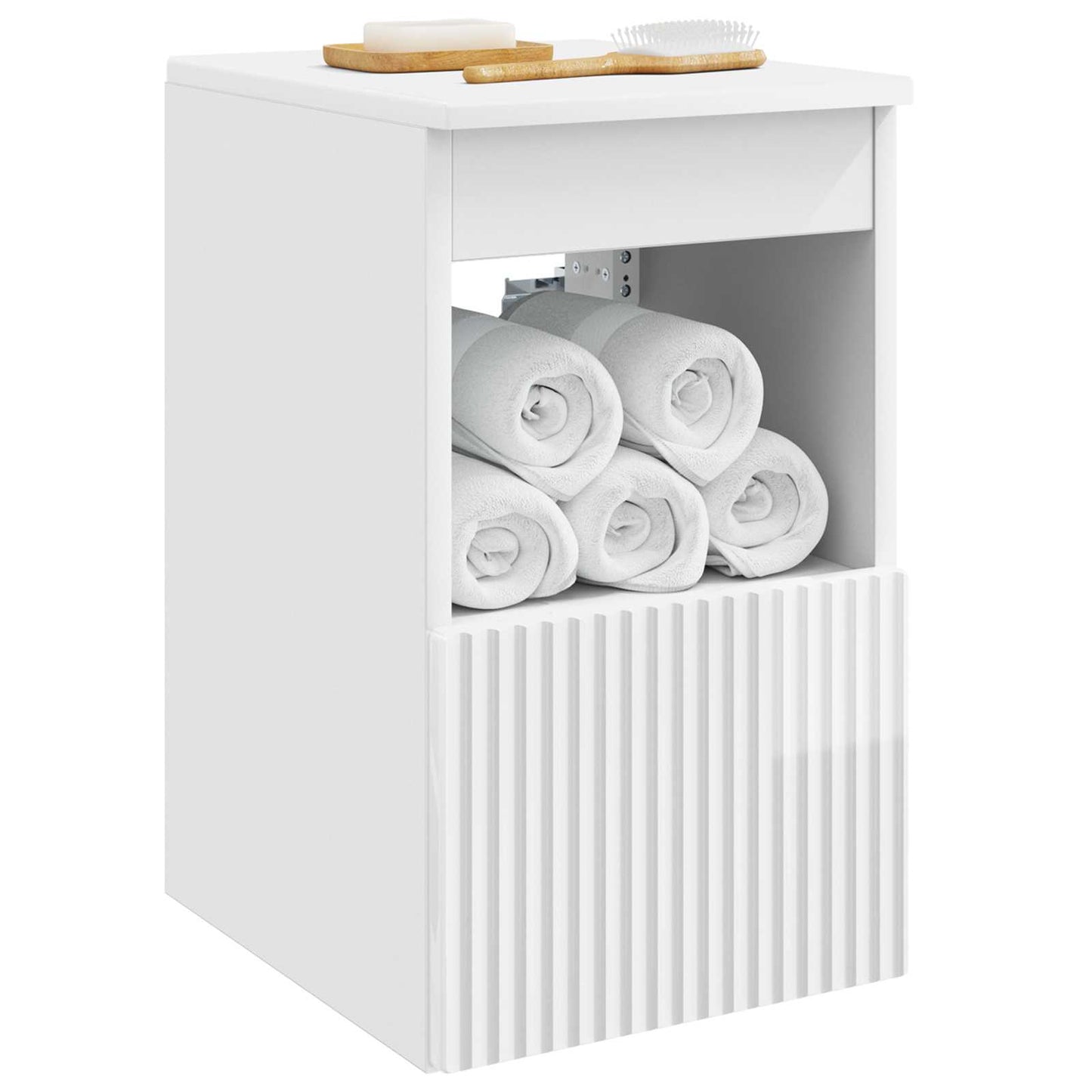 Bathroom Cabinet High Gloss White 30 x 44.5 x 50 cm
