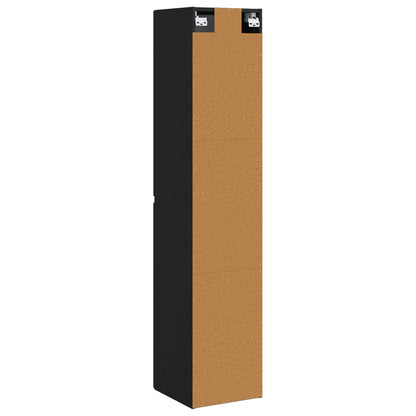 Wall-mounted Bathroom Cabinet Black 33 x 34.5 x 160 cm