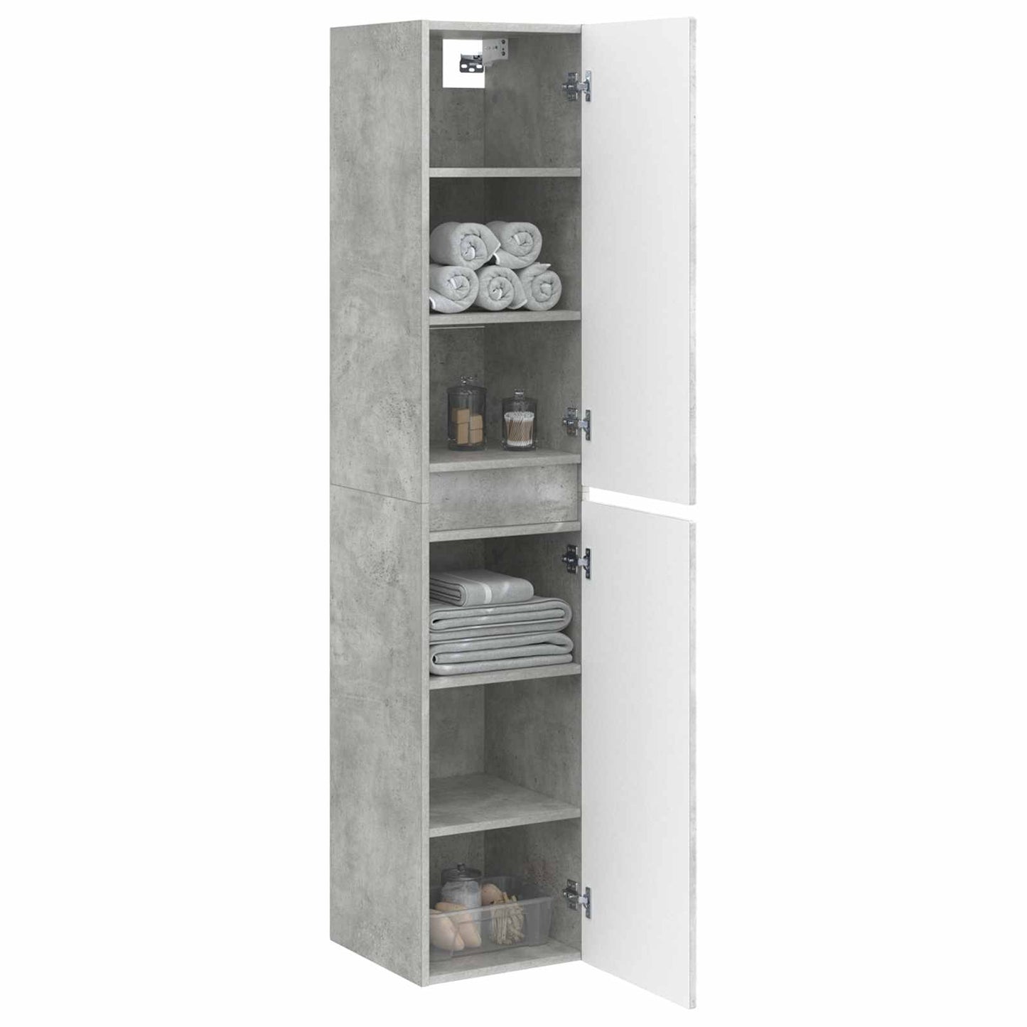 Wall-mounted Bathroom Cabinet Concrete Grey 33 x 34.5 x 160 cm