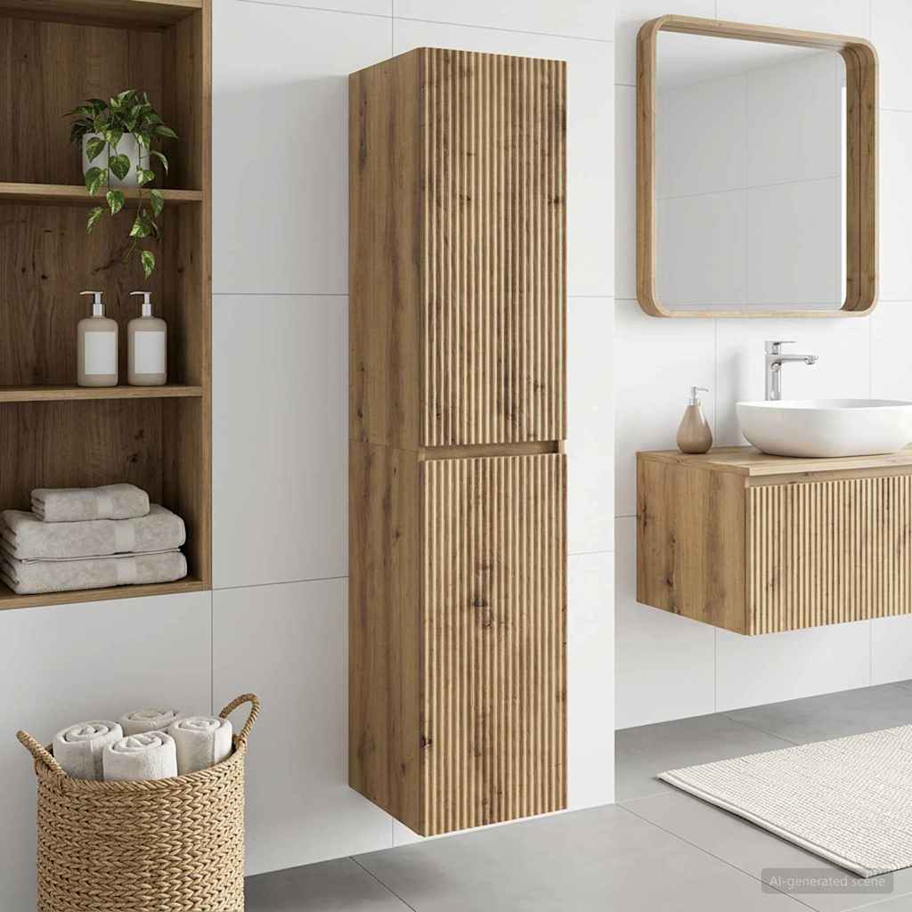 Wall-mounted Bathroom Cabinet Artisan Oak 33 x 34.5 x 160 cm