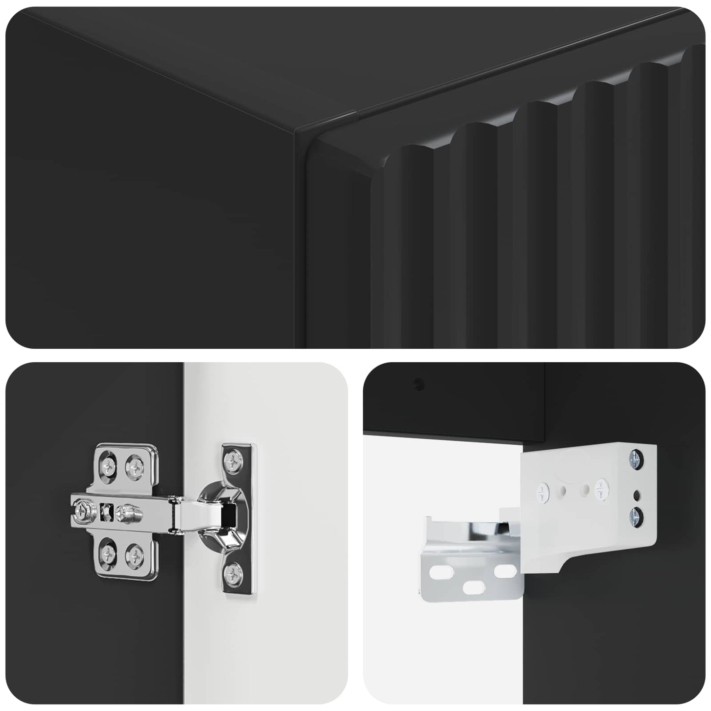 Wall-mounted Bathroom Cabinet Black 33 x 34.5 x 100 cm