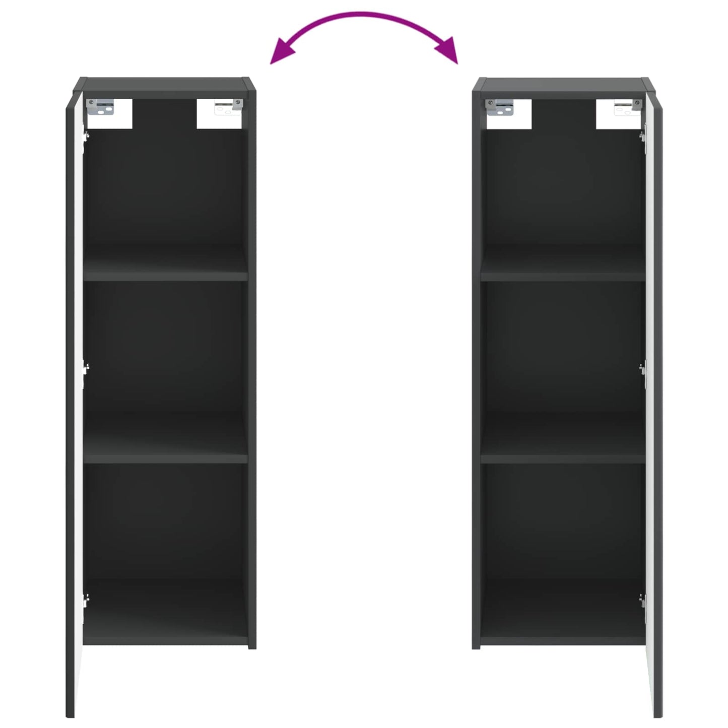 Wall-mounted Bathroom Cabinet Black 33 x 34.5 x 100 cm