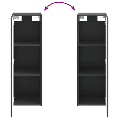 Wall-mounted Bathroom Cabinet Black 33 x 34.5 x 100 cm