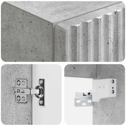 Wall-mounted Bathroom Cabinet Concrete Grey 33 x 34.5 x 100 cm