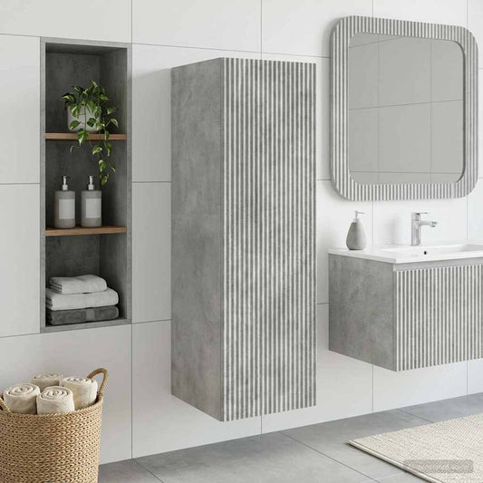Wall-mounted Bathroom Cabinet Concrete Grey 33 x 34.5 x 100 cm