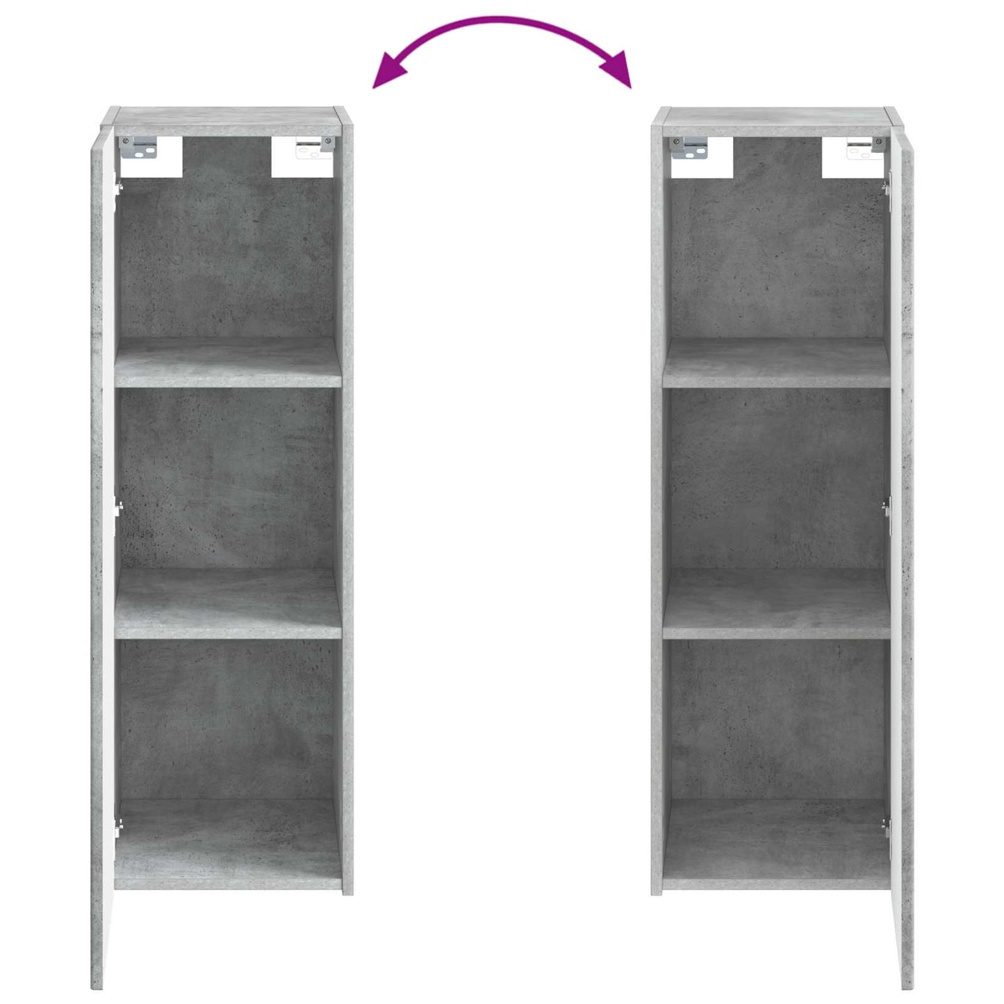 Wall-mounted Bathroom Cabinet Concrete Grey 33 x 34.5 x 100 cm