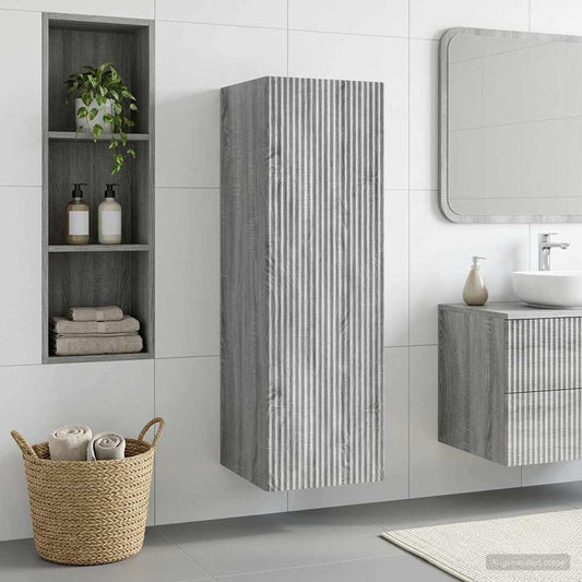 Wall-mounted Bathroom Cabinet Grey Sonoma 33 x 34.5 x 100 cm