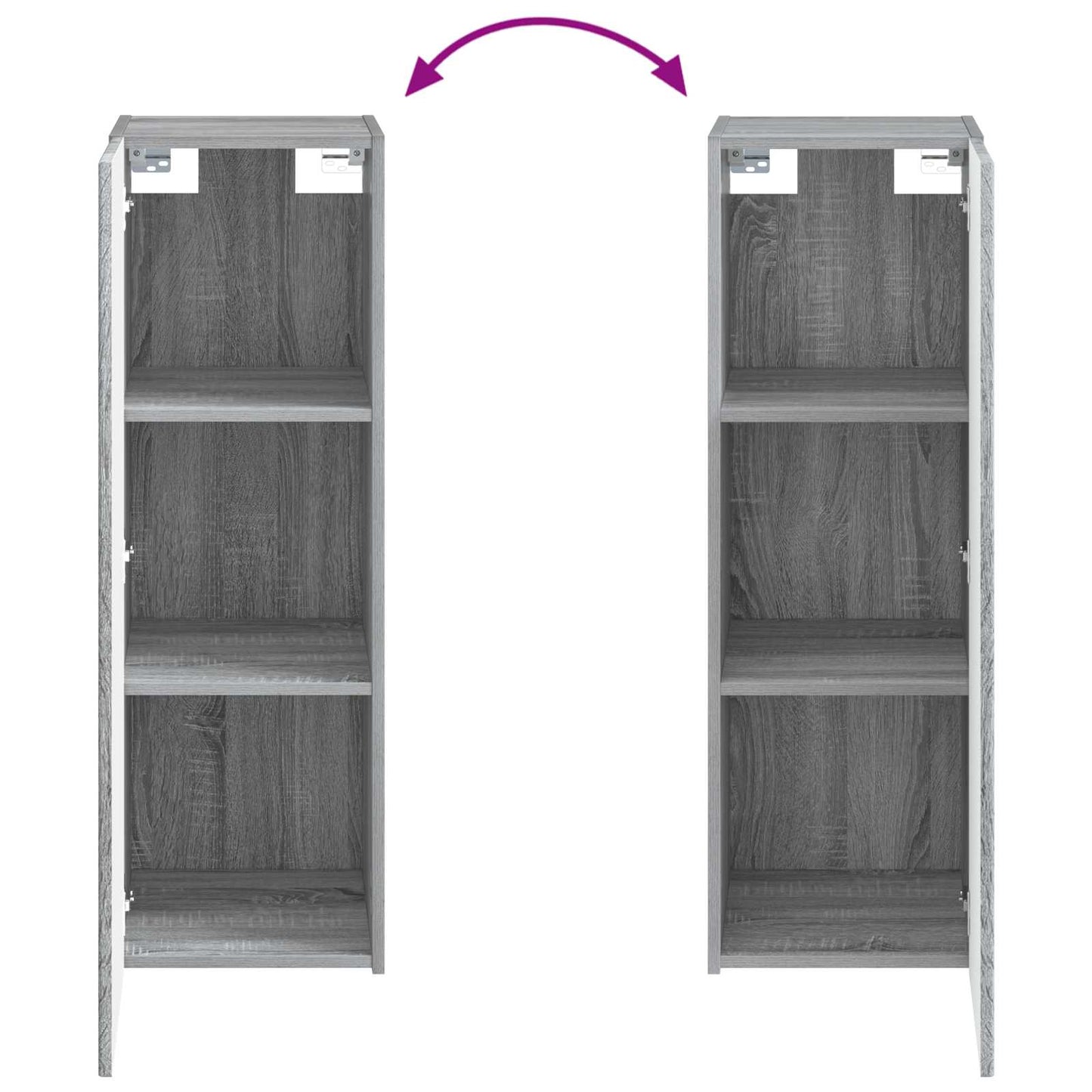 Wall-mounted Bathroom Cabinet Grey Sonoma 33 x 34.5 x 100 cm