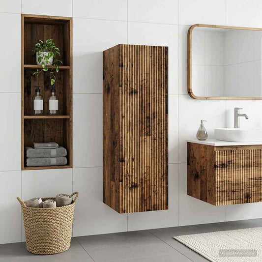 Wall-mounted Bathroom Cabinet Old Wood 33 x 34.5 x 100 cm