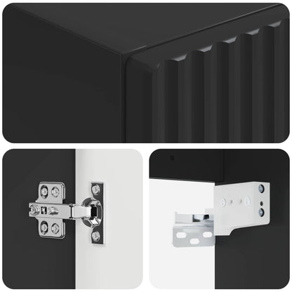 Wall-mounted Bathroom Cabinet Black 33 x 34.5 x 60 cm