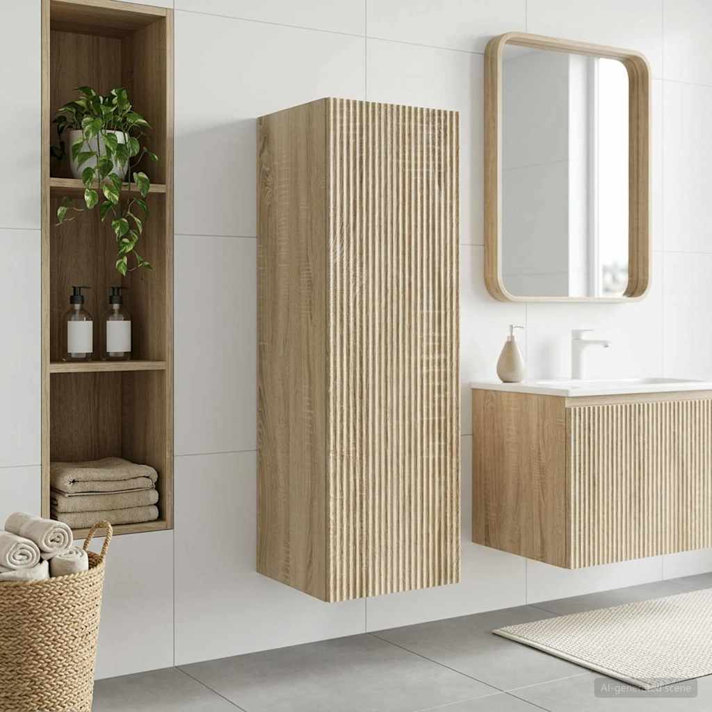 Wall-mounted Bathroom Cabinet Sonoma Oak 33 x 34.5 x 60 cm
