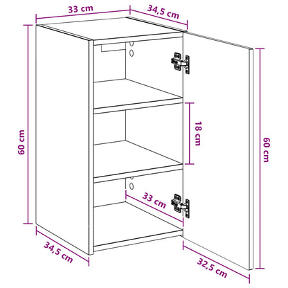 Wall-mounted Bathroom Cabinet Concrete Grey 33 x 34.5 x 60 cm