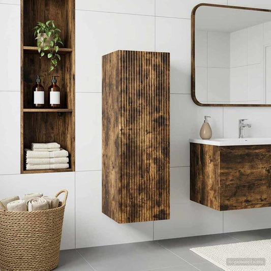 Wall-mounted Bathroom Cabinet Smoked Oak 33 x 34.5 x 60 cm