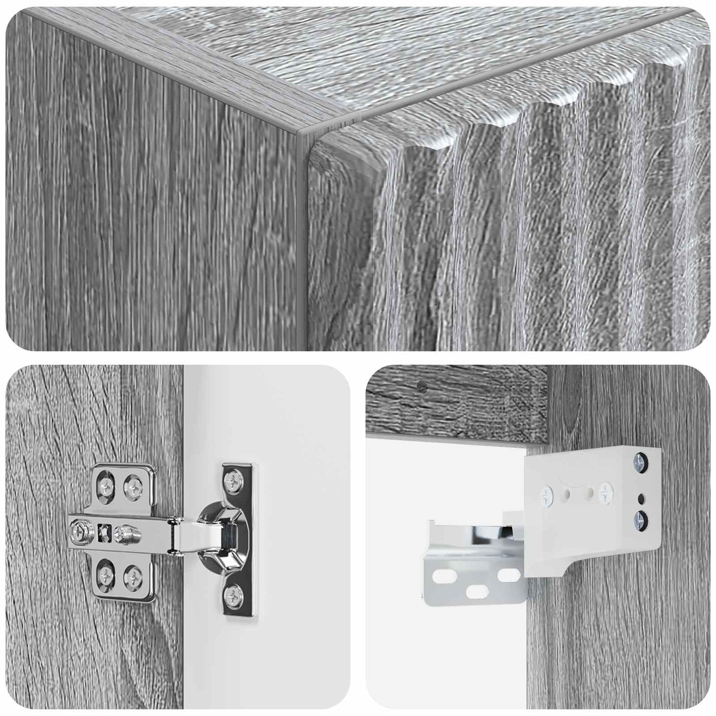 Wall-mounted Bathroom Cabinet Grey Sonoma 33 x 34.5 x 60 cm