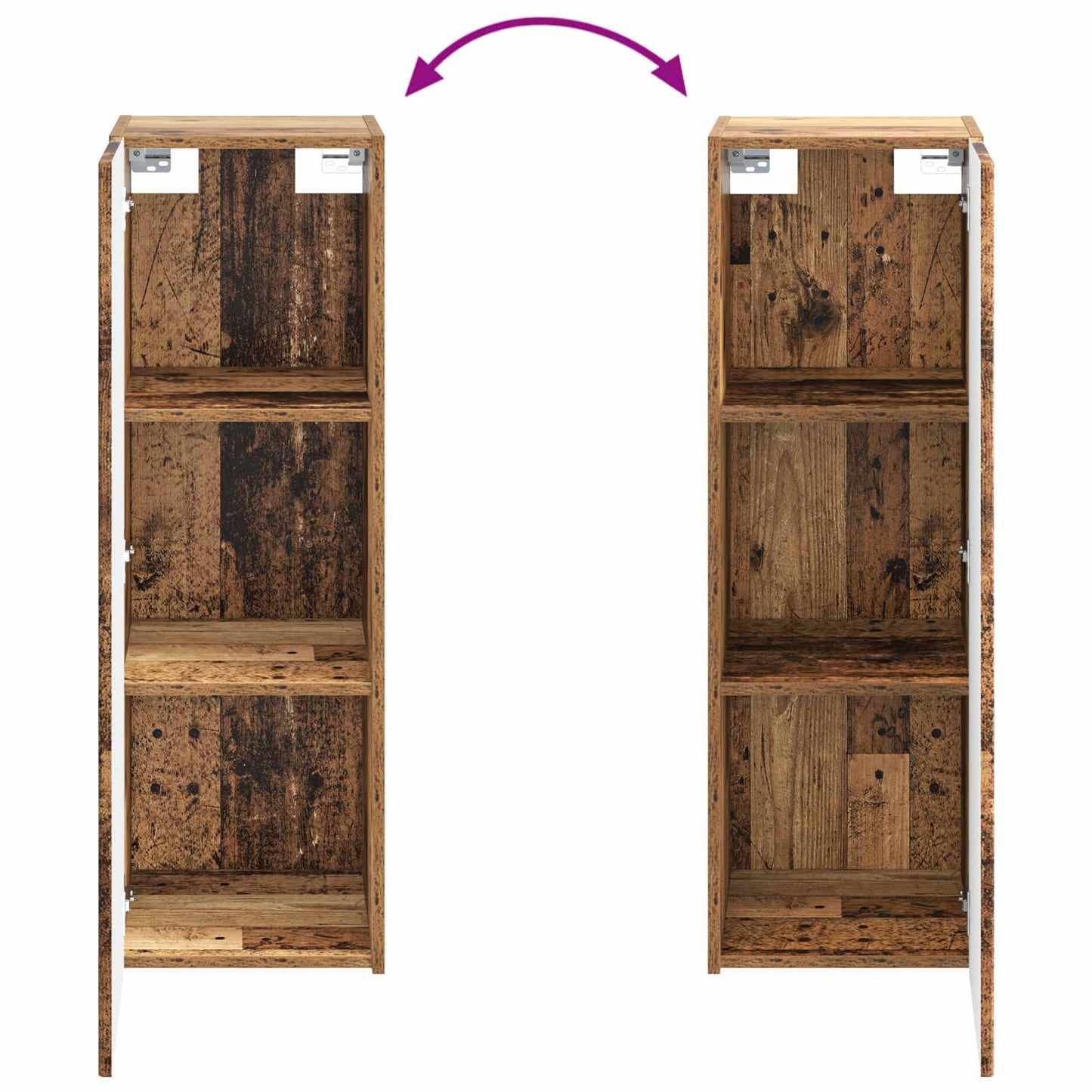 Wall-mounted Bathroom Cabinet Old Wood 33 x 34.5 x 60 cm