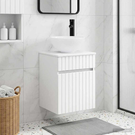 Wall-mounted Sink Vanity White 39 x 35 x 63 cm Engineered Wood