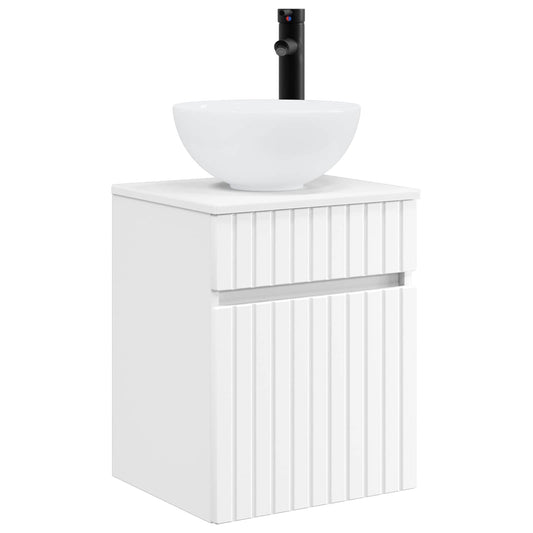 Wall-mounted Sink Vanity White 39 x 35 x 63 cm Engineered Wood