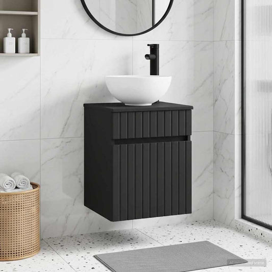 Wall-mounted Sink Vanity Black 39 x 35 x 63 cm Engineered Wood