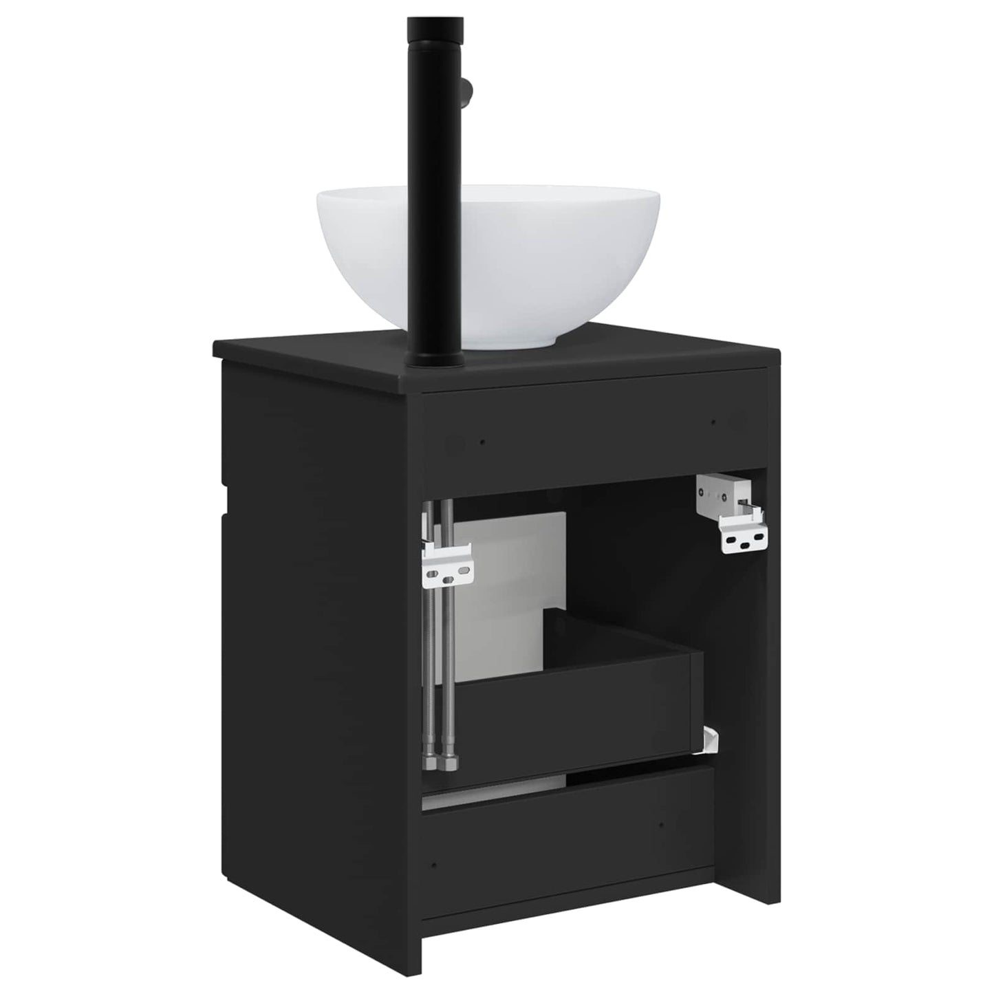 Wall-mounted Sink Vanity Black 39 x 35 x 63 cm Engineered Wood