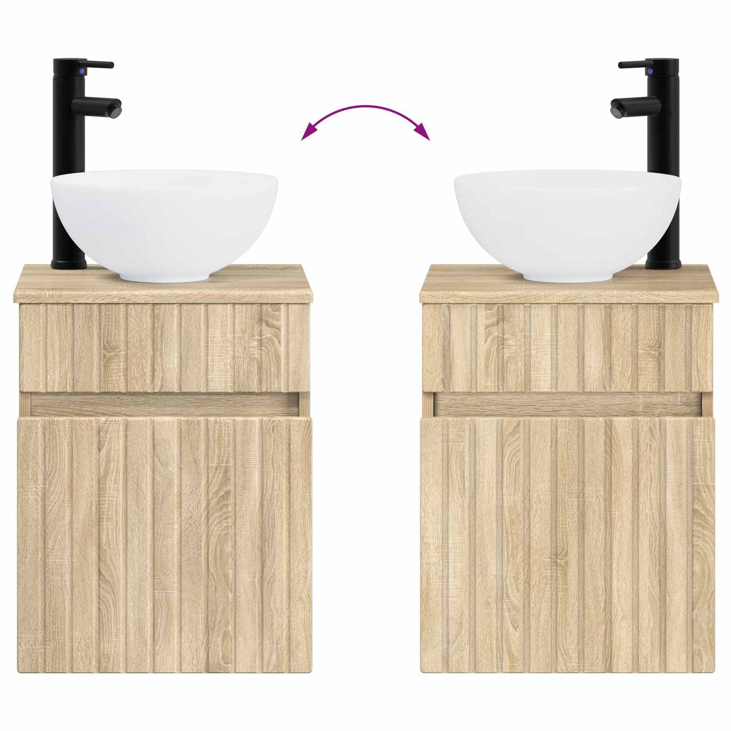 Wall-mounted Sink Vanity Sonoma Oak 39 x 35 x 63 cm