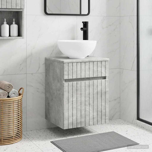 Wall-mounted Sink Vanity Concrete Grey 39 x 35 x 63 cm
