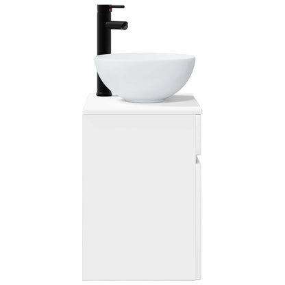 Wall-mounted Sink Vanity High Gloss White 39 x 35 x 63 cm