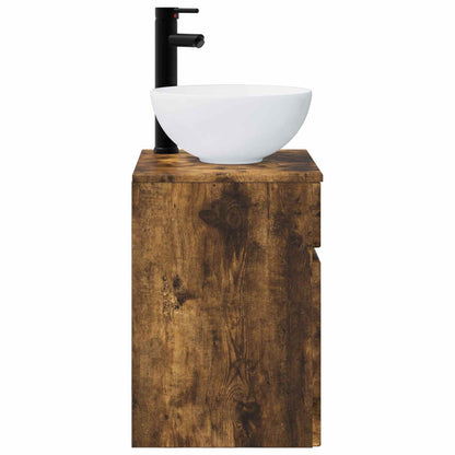 Wall-mounted Sink Vanity Smoked Oak 39 x 35 x 63 cm