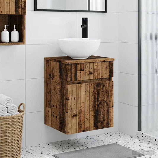 Wall-mounted Sink Vanity Old Wood 39 x 35 x 63 cm