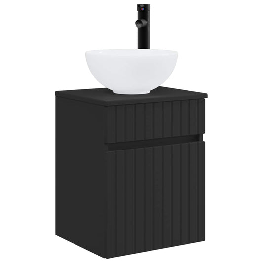 Wall-mounted Sink Vanity Black 39 x 41 x 64.5 cm
