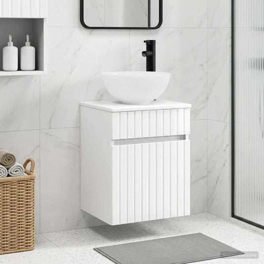Wall-mounted Sink Vanity High Gloss White 39 x 41 x 64.5 cm