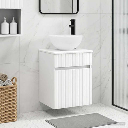 Wall-mounted Sink Vanity High Gloss White 39 x 41 x 64.5 cm