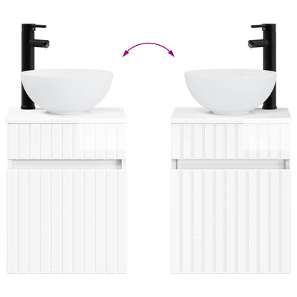 Wall-mounted Sink Vanity High Gloss White 39 x 41 x 64.5 cm