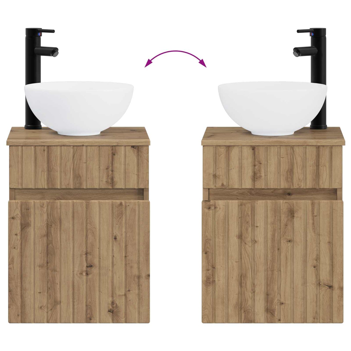 Wall-mounted Sink Vanity Artisan Oak 39 x 41 x 64.5 cm
