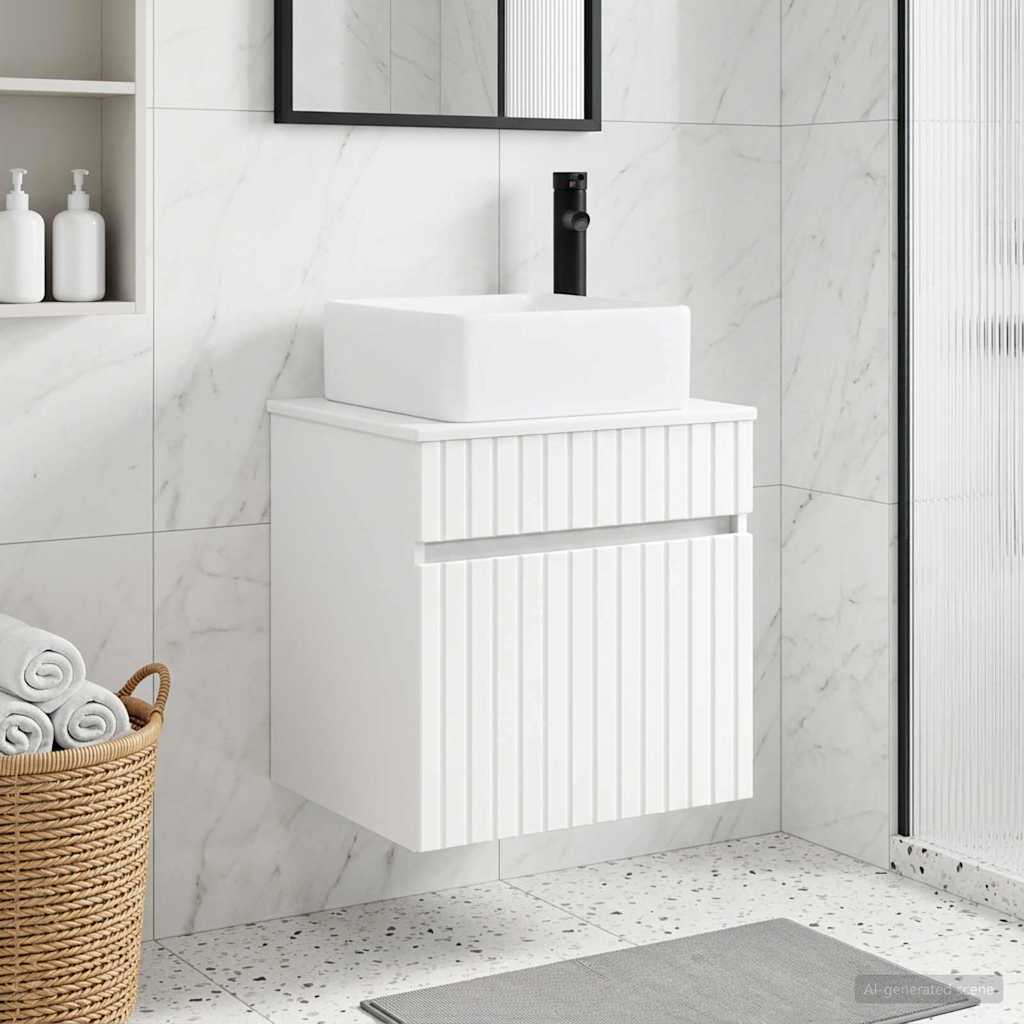 Wall-mounted Sink Vanity White 49 x 41 x 63 cm Engineered Wood