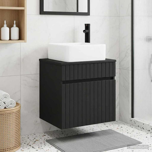Wall-mounted Sink Vanity Black 49 x 41 x 63 cm Engineered Wood