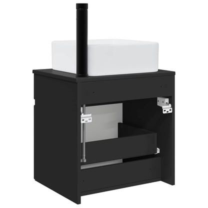 Wall-mounted Sink Vanity Black 49 x 41 x 63 cm Engineered Wood