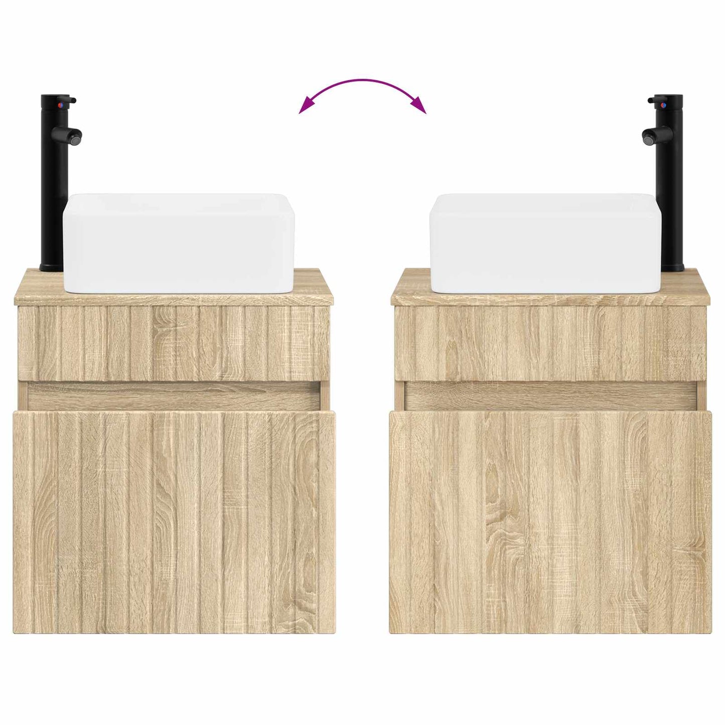 Wall-mounted Sink Vanity Sonoma Oak 49 x 41 x 63 cm