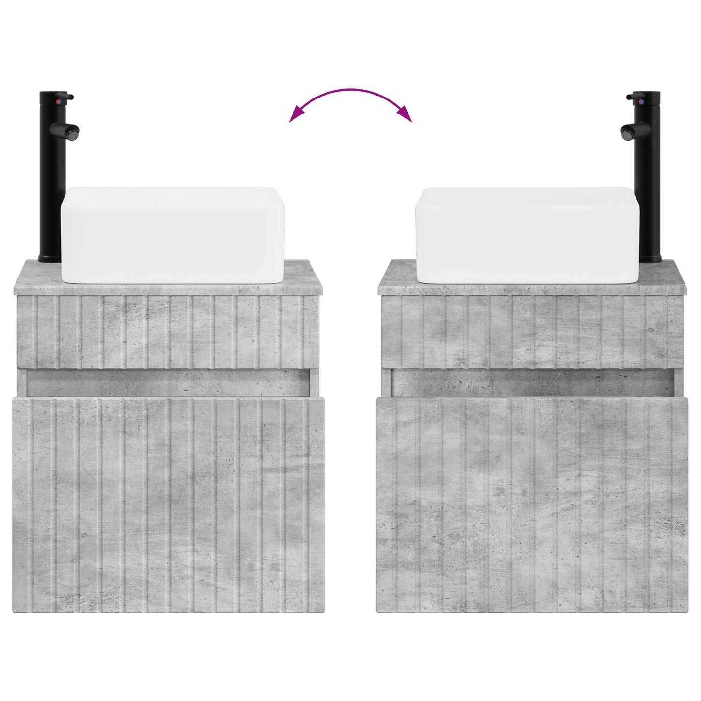 Wall-mounted Sink Vanity Concrete Grey 49 x 41 x 63 cm