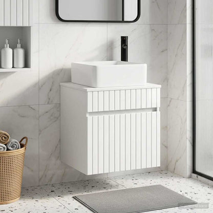 Wall-mounted Sink Vanity High Gloss White 49 x 41 x 63 cm
