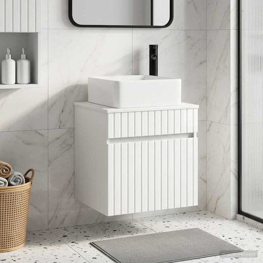 Wall-mounted Sink Vanity High Gloss White 49 x 41 x 63 cm