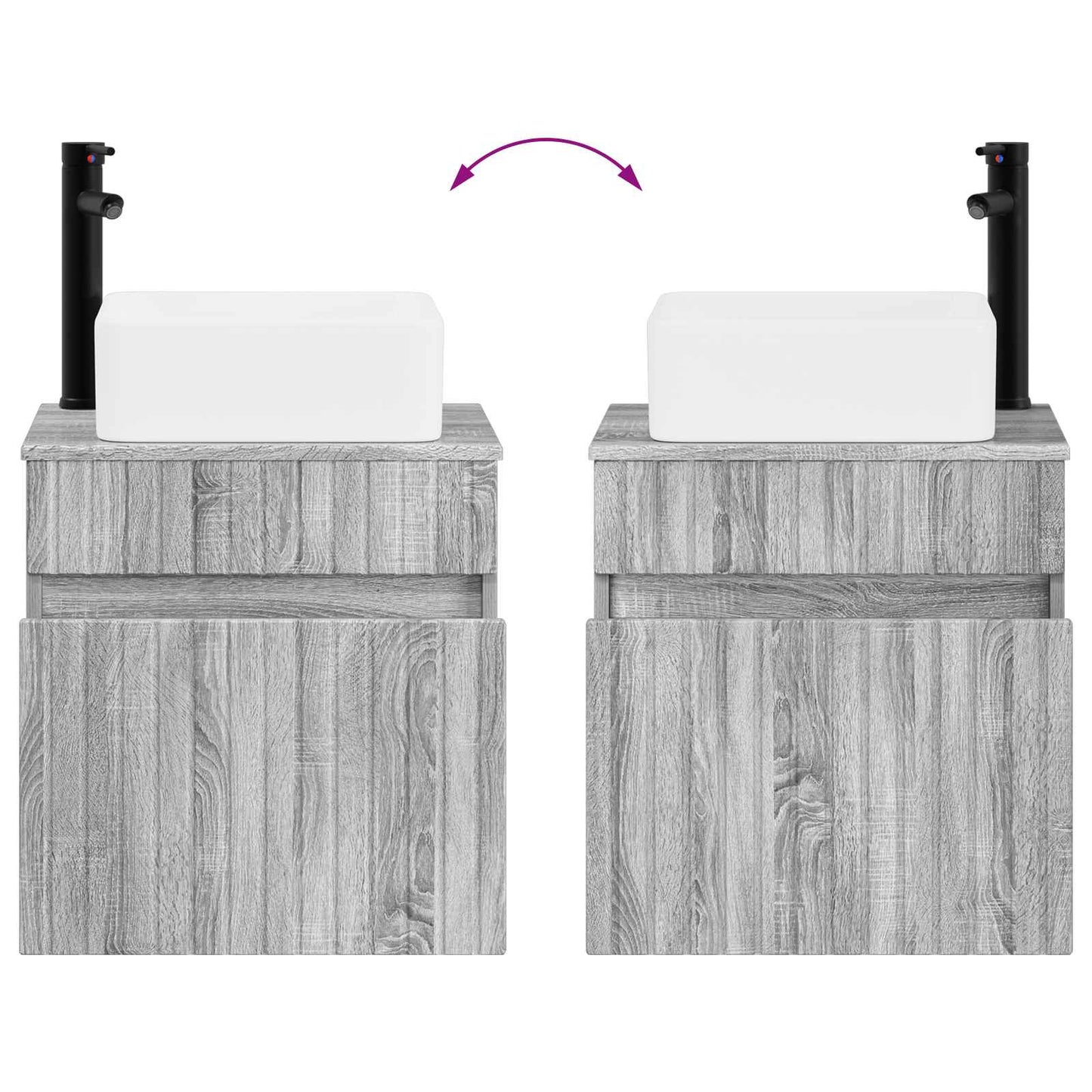 Wall-mounted Sink Vanity Grey Sonoma 49 x 41 x 63 cm