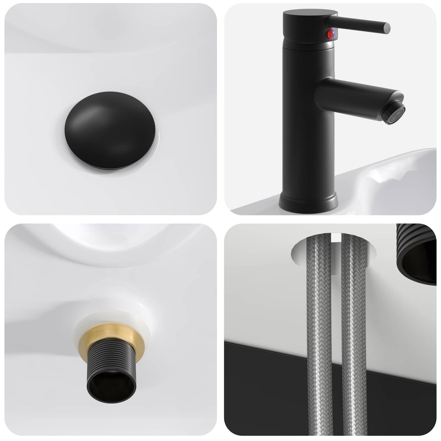 Wall-mounted Sink Vanity Black 39 x 41 x 62.5 cm