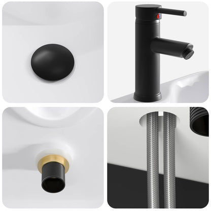 Wall-mounted Sink Vanity Black 39 x 41 x 62.5 cm
