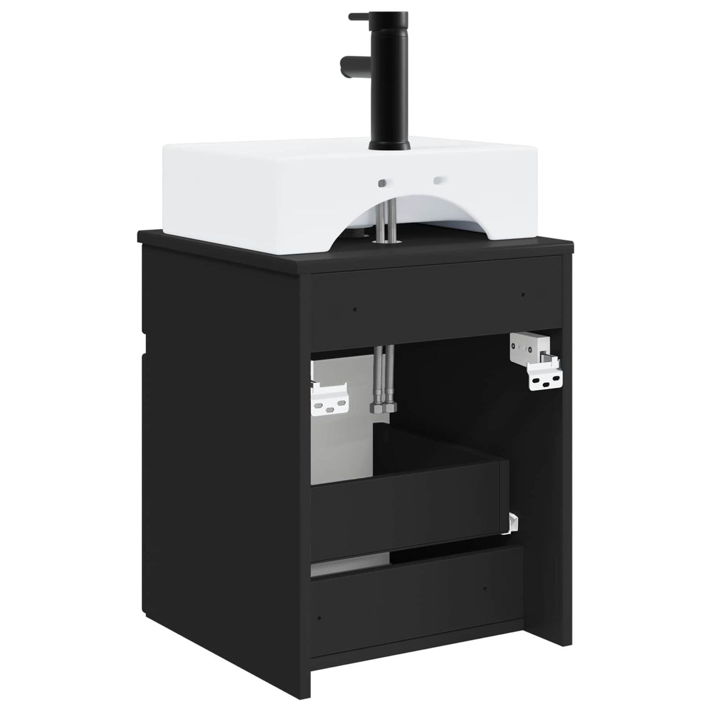 Wall-mounted Sink Vanity Black 39 x 41 x 62.5 cm